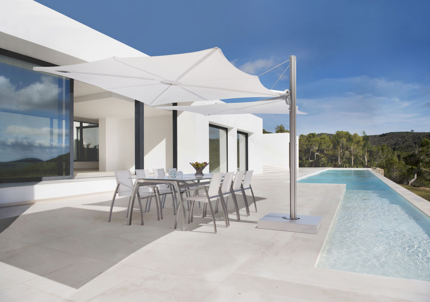 Cantilever umbrella Duo Spectra Natural HR